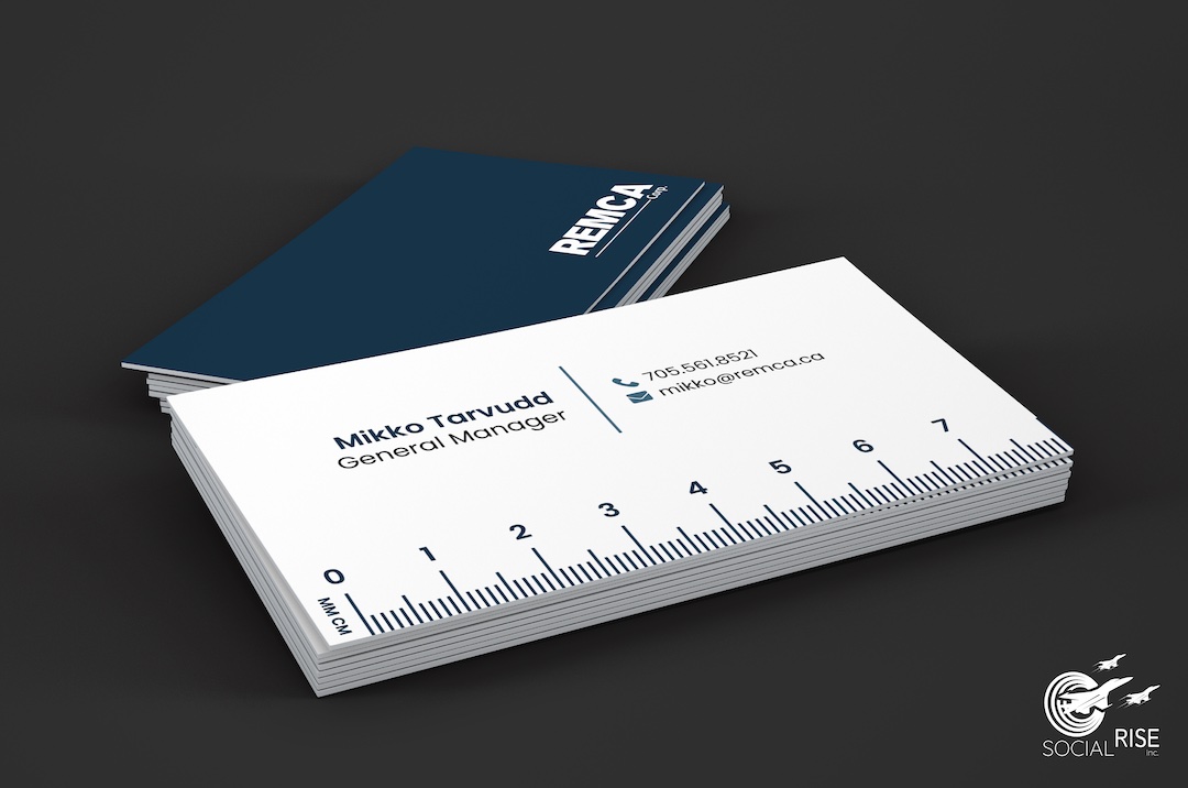 Blue and white business card design