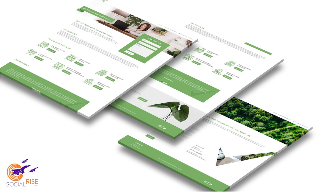 Green and white website design